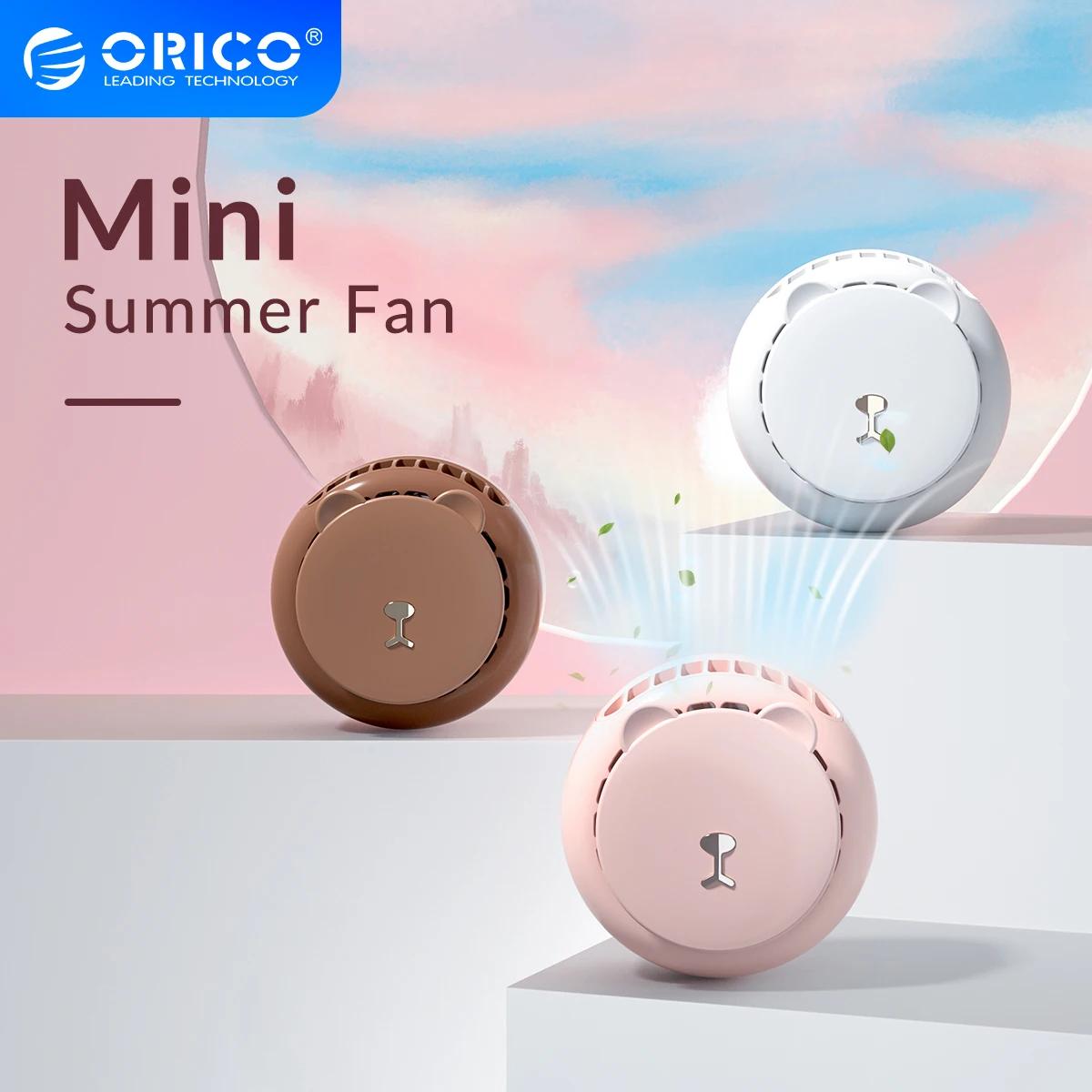 ORICO Bladeless USB Fan Portable  3 Speed Natural Wind Silent Mini Summer USB Handheld FanLanyard for Outdoor/Office
